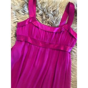Magenta Donna Morgan Silk Babydoll Dress
